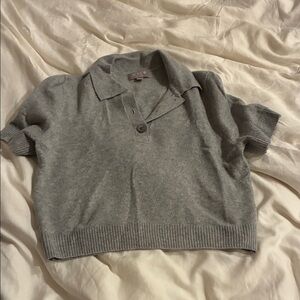 J. Crew Heather Gray Polo Sweater
